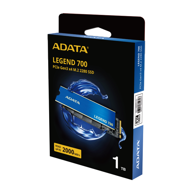 Unidad SSD ADATA LEGEND 700 | 1TB | M.2 2280 | NVMe 1.3 | 4 x PCIe 3.0 | 2000MB/s Lectura | 1600MB/s Escritura | Azul | ALEG-700-1TCS