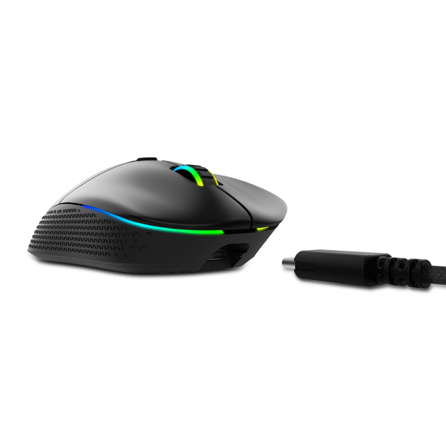 Mouse Gamer Inalámbrico ADATA XPG ALPHA WIRELESS | 100 a 16000 DPI | Sensor Óptico PixArt PAW 3335 | 40 g | Hasta 60 Hrs de Batería | RGB | Negro | ALPHAWL-BKCWW