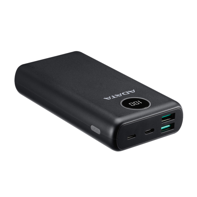 Powerbank ADATA P20000QCD | Carga Rápida | Hasta 3 Dispositivos Simultáneos | USB-A / USB-C | Negro | AP20000QCD-DGT-CBK