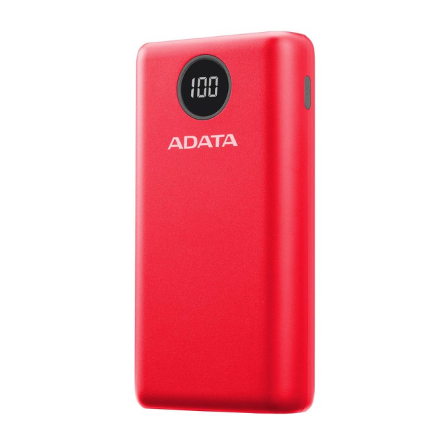 Powerbank ADATA P20000QCD | Carga Rápida | Hasta 3 Dispositivos Simultáneos | USB-A / USB-C | Rojo | AP20000QCD-DGT-CRD