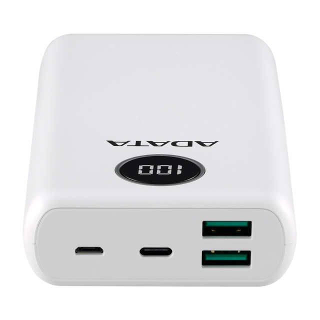 Powerbank ADATA P20000QCD | Carga Rápida | Hasta 3 Dispositivos Simultáneos | USB-A / USB-C | Blanco | AP20000QCD-DGT-CWH