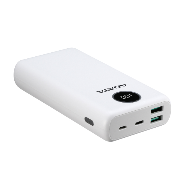 Powerbank ADATA P20000QCD | Carga Rápida | Hasta 3 Dispositivos Simultáneos | USB-A / USB-C | Blanco | AP20000QCD-DGT-CWH