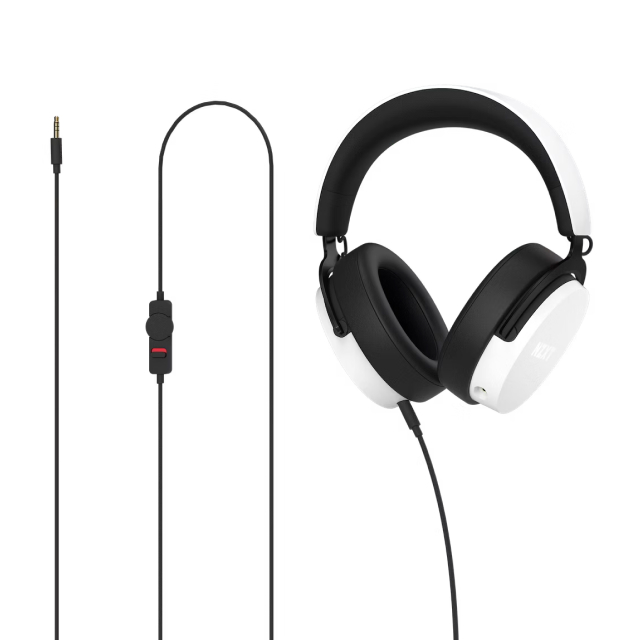 Diadema Alámbrica NZXT Relay | Micrófono Unidireccional Desmontable | Audio Hi-Res | DTS Headphone: X (Audio 3D) | PC / Mac / PlayStation / Xbox / Switch / Móvil | Blanco | AP-WCB40-W2