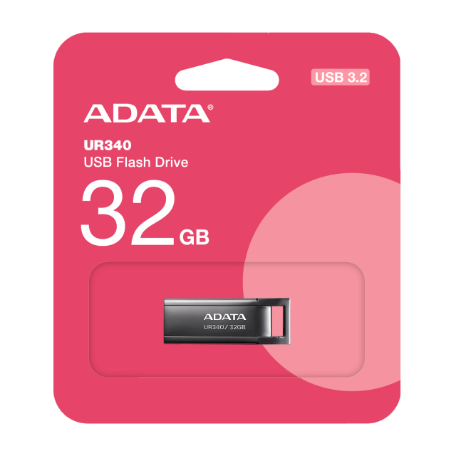 Memoria Flash USB ADATA UR340 | 32GB | USB 3.2 | Negro | AROY-UR340-32GBK