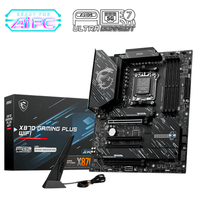 Tarjeta Madre MSI X870 GAMING PLUS WIFI | ATX | Socket AM5 | DDR5 hasta 128GB | HDMI / DisplayPort | Chipset AMD X870 | X870 GAMING PLUS WIFI