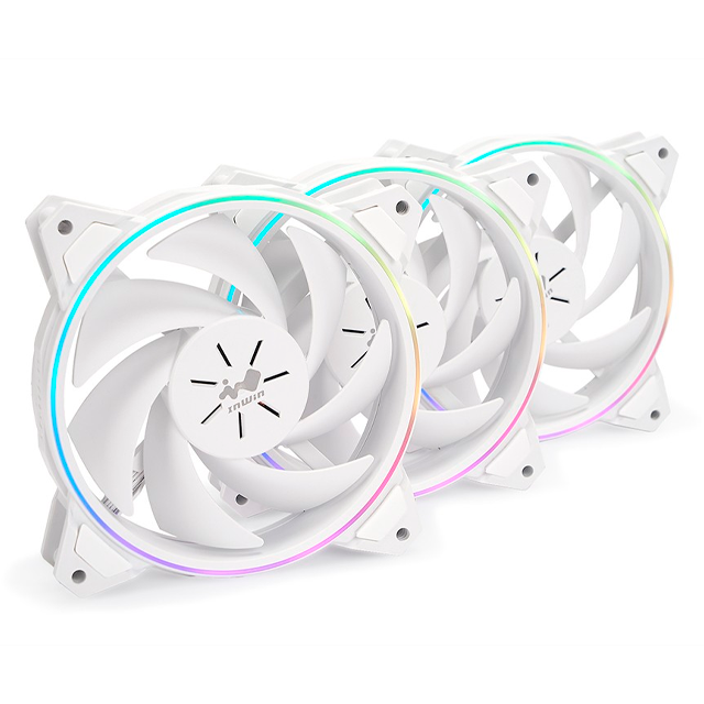 Kit de 3 Ventiladores In Win Sirius Pure - Blanco - LED - RGB - 120 mm - ASP120