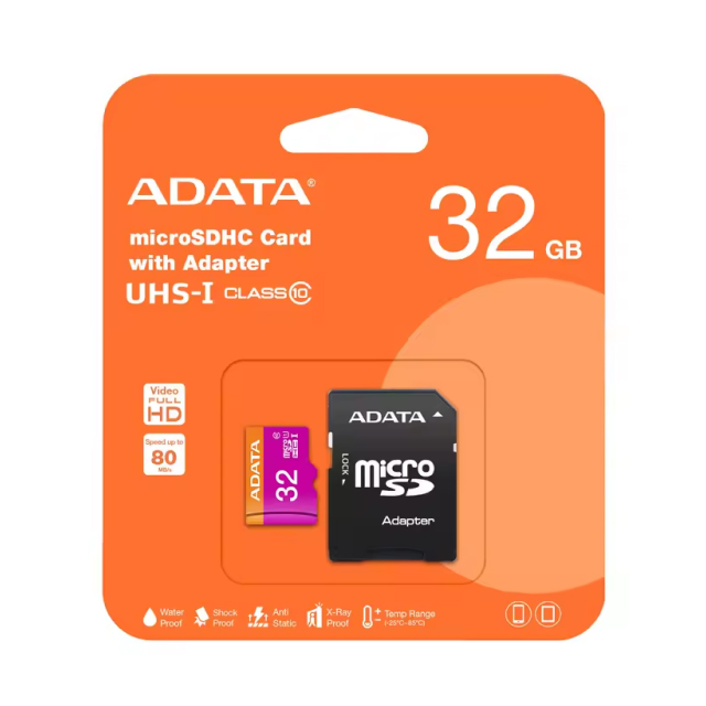Memoria microSDHC/SDXC ADATA Premier | 32GB | UHS-I Clase 10 | 50MB/s Lectura | 10MB/s Escritura | Incluye Adaptador | AUSDH32GUICL10- RA1