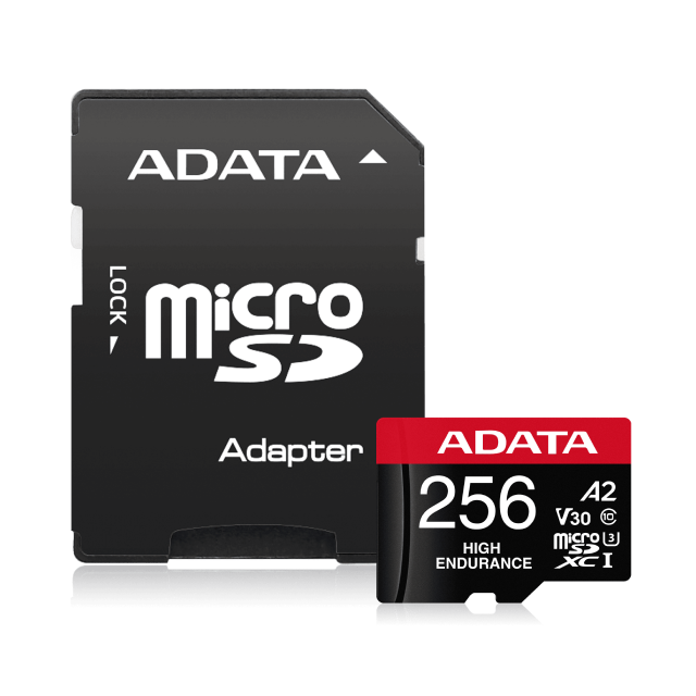 Memoria microSDXC ADATA High Endurance | 256GB | UHS-I U3 Clase 10 | Clase V30 | A2 | 100MB/s Lectura | 85MB/s Escritura | AUSDX256GUI3V30SHA2-RA1