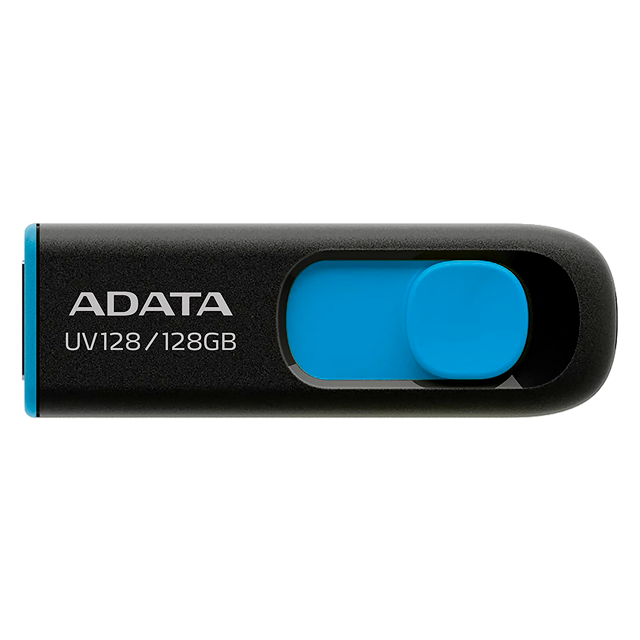 MEMORIA FLASH USB ADATA UV128 NEGRO/AZUL 128GB USB 3.2 / AUV128-128G-RBE