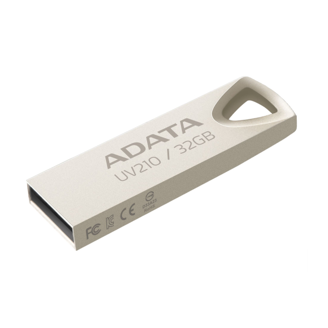 Memoria Flash USB ADATA UV210 | 32GB | USB 2.0 | Metálico | AUV210-32G-RGD