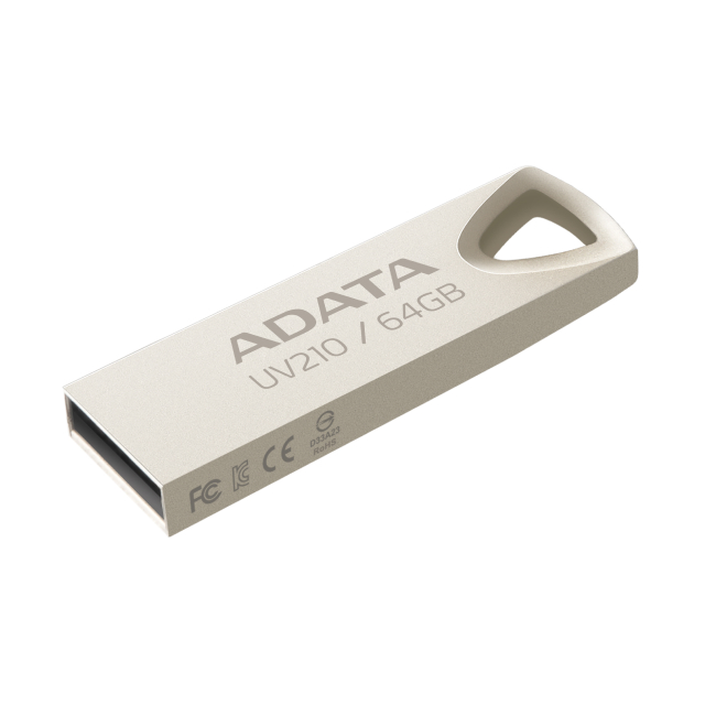 Memoria Flash USB ADATA UV210 | 64GB | USB 2.0 | Metálico | AUV210-64G-RGD