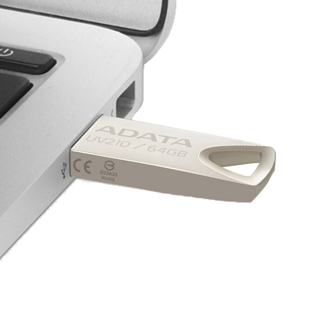 Memoria Flash USB ADATA UV210 | 64GB | USB 2.0 | Metálico | AUV210-64G-RGD