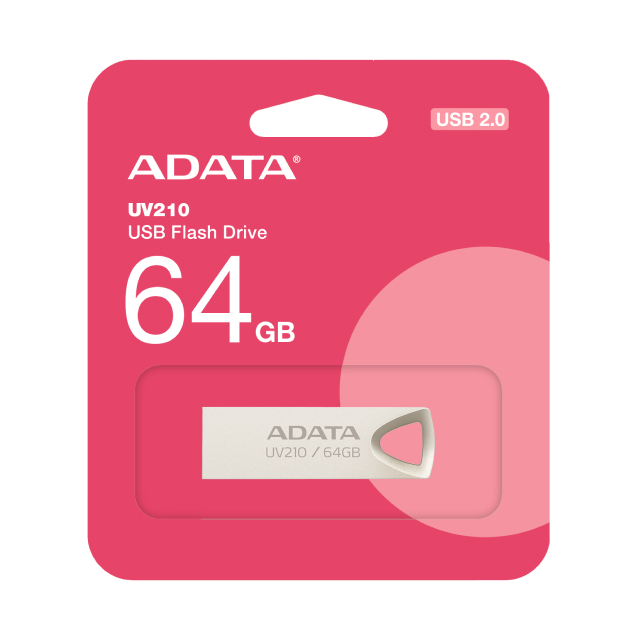 Memoria Flash USB ADATA UV210 | 64GB | USB 2.0 | Metálico | AUV210-64G-RGD
