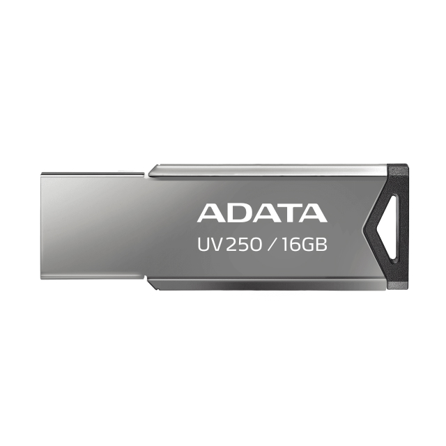 Memoria Flash USB ADATA UV250 | 16GB | USB 2.0 | Metálico | Negro | AUV250-16G-RBK