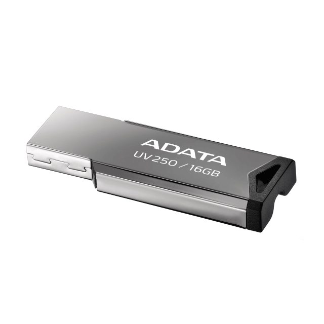 Memoria Flash USB ADATA UV250 | 16GB | USB 2.0 | Metálico | Negro | AUV250-16G-RBK