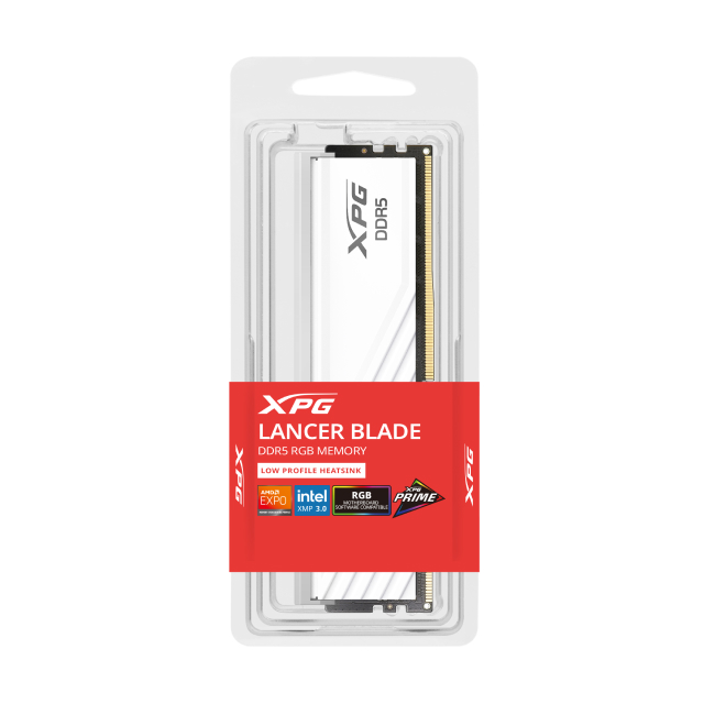 Memoria RAM XPG Lancer Blade RGB DDR5 | 16GB | DDR5 | 6000 MT/s | Non-ECC | CL48 | XMP | RGB | Blanco | AX5U6000C4816G-SLABRWH