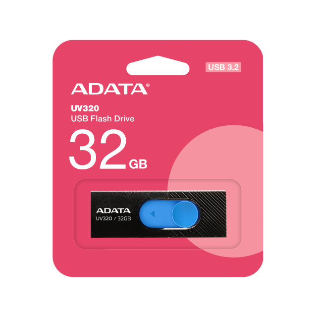 MEMORIA FLASH USB ADATA UV320 NEGRO/AZUL 32GB USB 3.1 / AUV320-32G-RBKBL