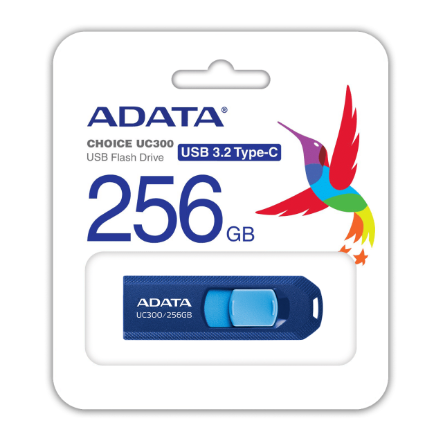 Memoria Flash USB-C ADATA | 256GB | USB 3.2 Tipo C | ACHO-UC300-256G-RNB/BU