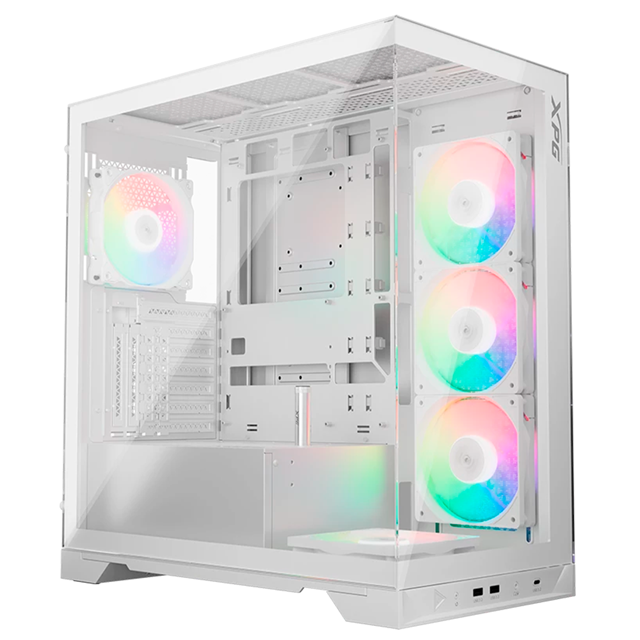 Gabinete ADATA XPG INVADER X Blanco | ATX | 5 ventiladores ARGB preinstalados | Incluye adaptador GPU vertical | INVADERXMT-WHCWW