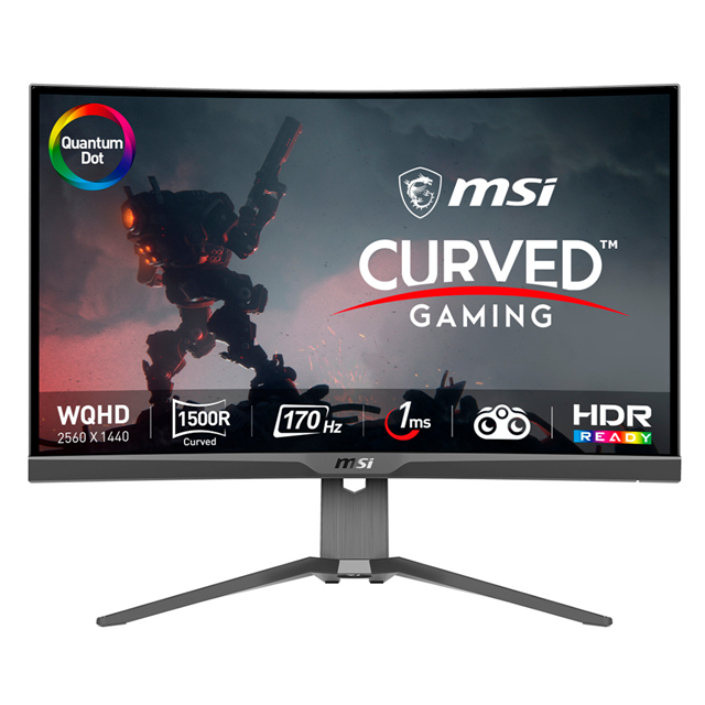 Monitor Curvo MSI MAG 275CQRF-QD | 27" | WQHD | Rapid | VA | 170Hz | 1ms | GTG | HDR | 8 bits+FRC | Quantum Dot | HDMI 2.0/DP 1.2/USB-C | Adaptive Sync | MAG 275CQRF-QD