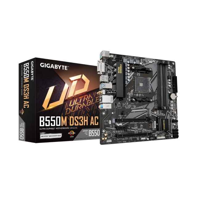 Tarjeta Madre GIGABYTE B550M DS3H AC (rev. 1.7) | Micro ATX | Socket AM4 | DDR4 (Hasta 128GB) | HDMI / DIsplayPort | B550M DS3H AC REV. 1.7