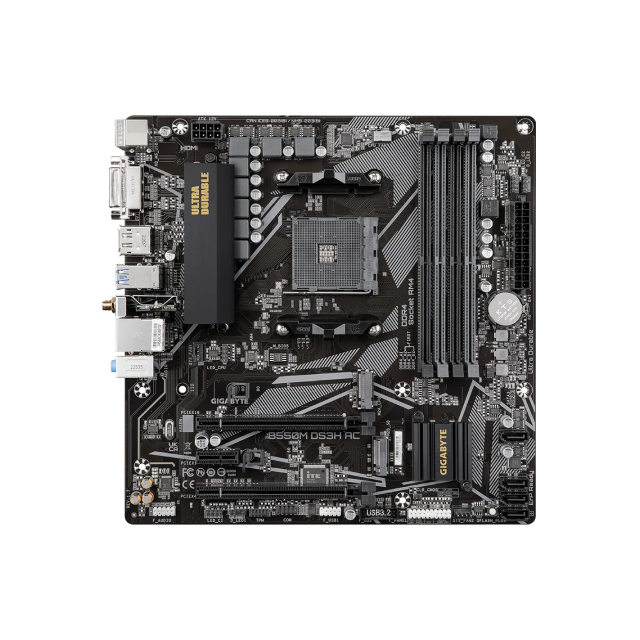 Tarjeta Madre GIGABYTE B550M DS3H AC (rev. 1.7) | Micro ATX | Socket AM4 | DDR4 (Hasta 128GB) | HDMI / DIsplayPort | B550M DS3H AC REV. 1.7