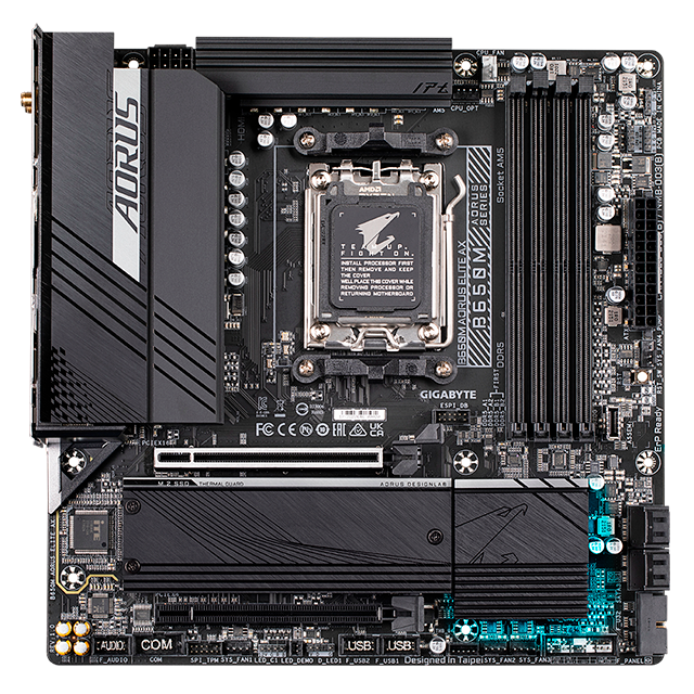 TARJETA MADRE GIGABYTE B650M AORUS ELITE AX DDR5 AMD AM5 MATX - USB-C HDMI DISPLATPORT WIFI - B650M AORUS ELITE AX