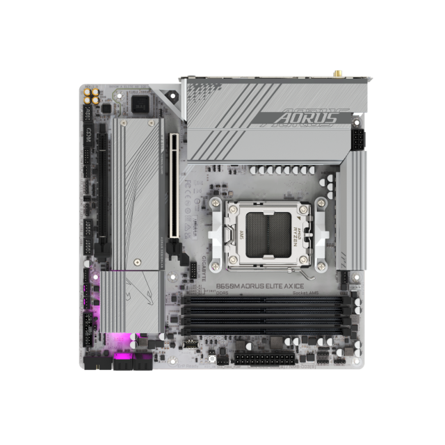 Tarjeta Madre Gigabyte B650M AORUS ELITE AX ICE | Micro ATX | AM5 | AMD B650 | 256GB DDR5 | B650M AORUS ELITE AX ICE