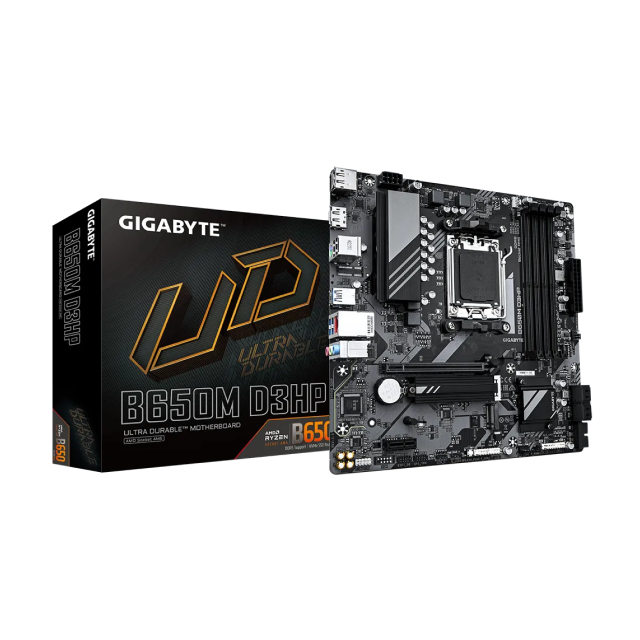 Tarjeta Madre Gigabyte B650M D3HP | Micro-ATX  | AM5 | AMD B650 | HDMI | RAM DDR5 Hasta 192GB | B650M D3HP