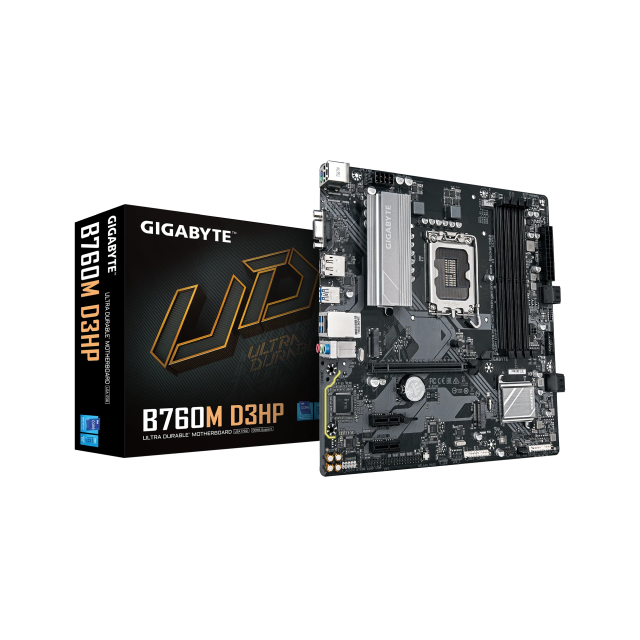 Tarjeta Madre GIGABYTE B760M D3HP | Micro ATX | LGA1700 | Intel B760 | RAM DDR5 Hasta 256GB | HDMI / DisplayPort | B760M D3HP