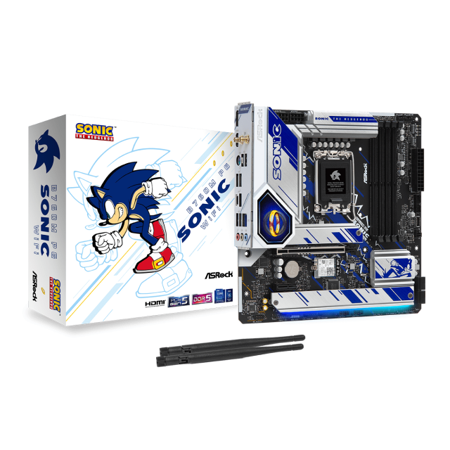 Tarjeta Madre ASRock B760M PG SONIC WiFi | Intel B760 | LGA1700 | 4 x DDR5 ranuras DIMM | 1 x eDP 1.4 / 1 x HDMI 2.1 / 1 x DisplayPort 1.4 | Wi-Fi 6E | B760M PG SONIC WiFi