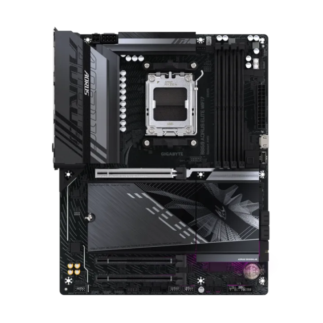 Tarjeta Madre GIGABYTE B850 AORUS ELITE WIFI7 (Rev. 1.x) | ATX | Socket AM5 | Chipset AMD B850 | DDR5 (Hasta 256GB) | DisplayPort | Wi-Fi 7 | Bluetooth 5.4 | Negro | B850 A ELITE WF7