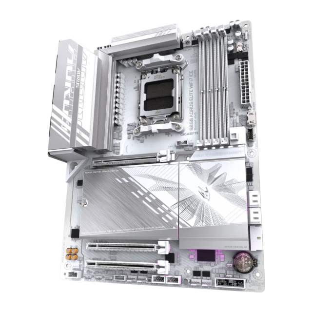 Tarjeta Madre GIGABYTE B850 AORUS ELITE WIFI7 ICE (Rev. 1.x) | ATX | Socket AM5 | Chipset AMD B850 | 4 x DDR5 (Hasta 256GB) | 1 x HDMI / 1 x DisplayPort | Wi-Fi 7 | Bluetooth 5.4 | Blanco | B850 A ELITE WF7 ICE