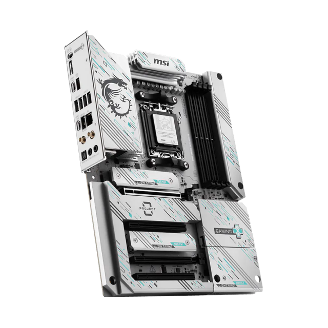 Tarjeta Madre MSI B850 GAMING PLUS WIFI PZ | ATX | Socket AM5 | Chipset AMD B850 | 4 x DDR5 (Hasta 256GB) | 1 x DisplayPort | Wi-Fi 7 | Bluetooth 5.4 | Blanco / Negro | B850 GAMING PLUS WIFI PZ