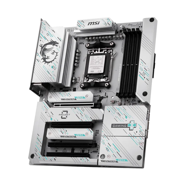 Tarjeta Madre MSI B850 GAMING PLUS WIFI PZ | ATX | Socket AM5 | Chipset AMD B850 | 4 x DDR5 (Hasta 256GB) | 1 x DisplayPort | Wi-Fi 7 | Bluetooth 5.4 | Blanco / Negro | B850 GAMING PLUS WIFI PZ