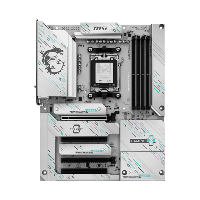 Tarjeta Madre MSI B850 GAMING PLUS WIFI PZ | ATX | Socket AM5 | Chipset AMD B850 | 4 x DDR5 (Hasta 256GB) | 1 x DisplayPort | Wi-Fi 7 | Bluetooth 5.4 | Blanco / Negro | B850 GAMING PLUS WIFI PZ