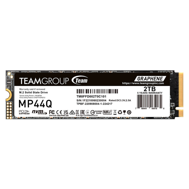 Unidad SSD Team Group MP44Q NVMe | 2TB | PCI Express 4.0 | M.2 | TM8FFD002T0C101A