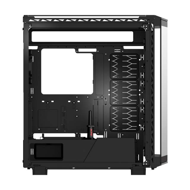 Gabinete XPG BATTLECRUISER II | Media Torre | E-ATX / ATX / M-ATX / ITX | USB 3.2 | Cristal Templado | 4 Ventiladores ARGB Pre-Instalados | Negro | BATTLECRUISERIIST-BKCWW