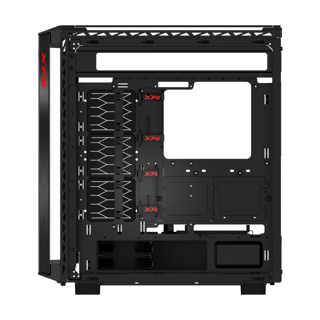 Gabinete XPG BATTLECRUISER II | Media Torre | E-ATX / ATX / M-ATX / ITX | USB 3.2 | Cristal Templado | 4 Ventiladores ARGB Pre-Instalados | Negro | BATTLECRUISERIIST-BKCWW