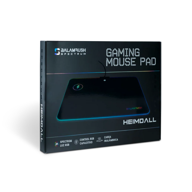 Mousepad Gamer Balam Rush Heidmall MP970W | Área de Carga Inalámbrica | 256 x 356 x 4 mm | RGB | Color Negro | BR-922999