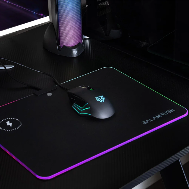 Mousepad Gamer Balam Rush Heidmall MP970W | Área de Carga Inalámbrica | 256 x 356 x 4 mm | RGB | Color Negro | BR-922999