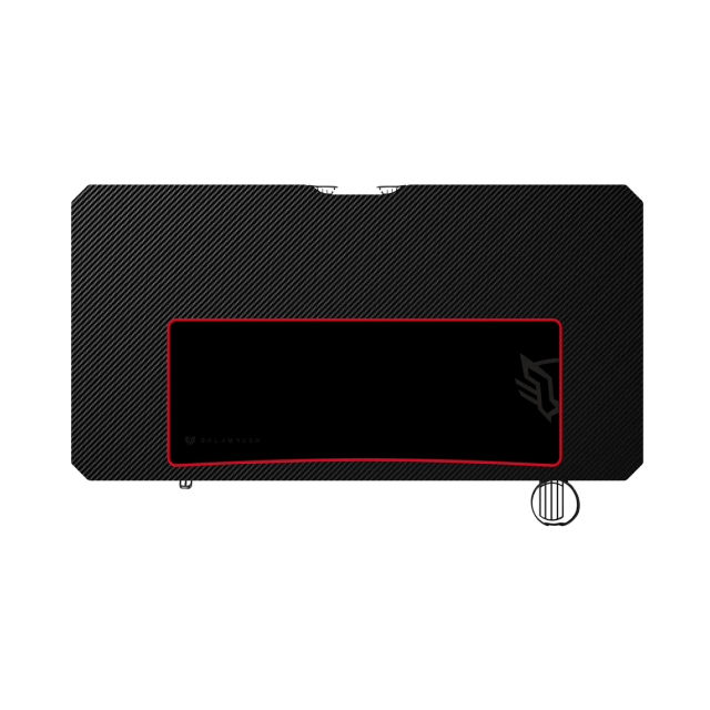 Escritorio Gamer Balam Rush Olympus MRX3000 | 100 x 60 cm | Estructura en Z | Superficie Fibra de Carbono | Mousepad Integrado, Portavasos, Soporte para Gamepad y Audífonos | Negro | BR-931533