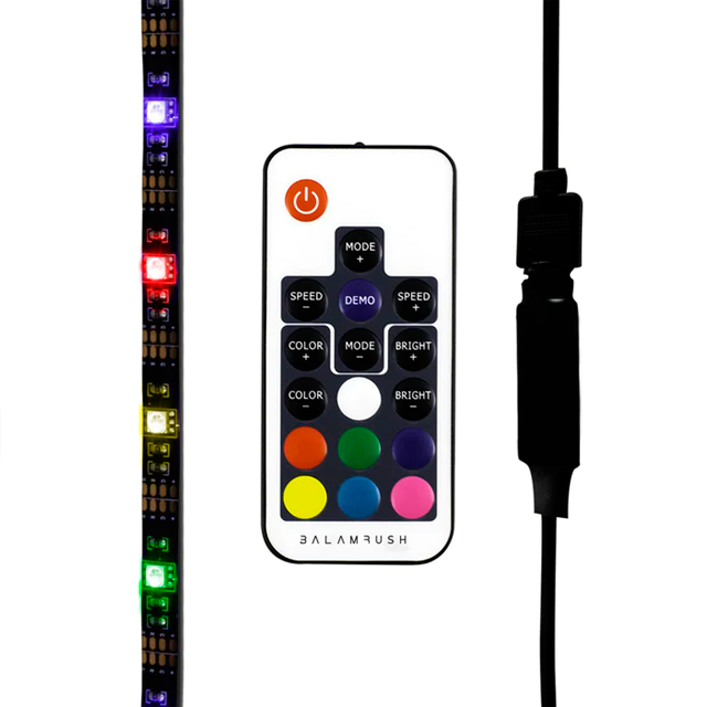 Tira de Iluminación LED RGB BalamRush - SLX10 - Control incluido - 80cm - Conexión USB - Sujeción adhesiva - BR-931564