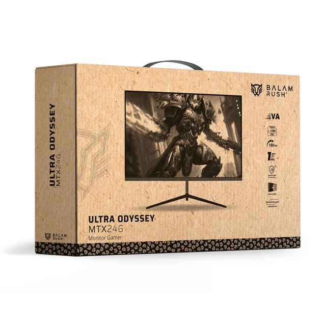 Monitor Gamer Plano Balam Rush Ultra Odyssey MTX24G | 23.8" | 1920 x 1080 (FHD) | VA | 180 Hz | 1 ms | FreeSync / G-Sync | HDMI 2.1 / DisplayPort 1.4 / USB-C / Jack 3.5mm | Negro | BR-932417