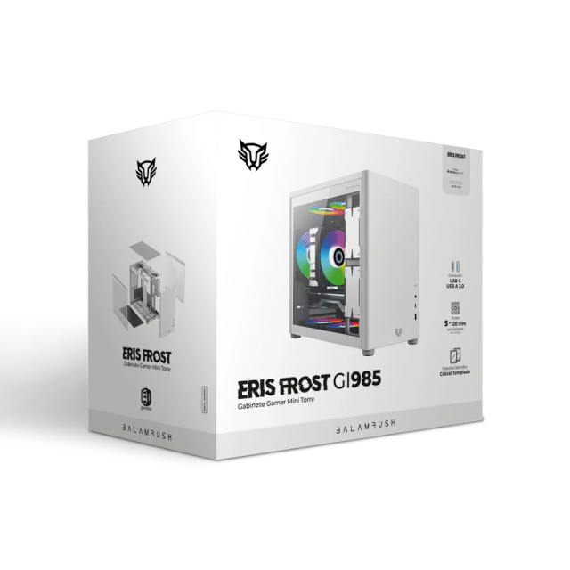 Gabinete Balam Rush Eris Frost | Mini-ITX | Cristal Templado | Sin Fuente | Blanco | BR-935647
