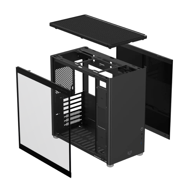 Gabinete Balam Rush Eris Jet GM985 | Media Torre | ATX / Micro-ATX / Mini-ITX | USB 3.0 | Cristal Templado | Negro | BR-935661