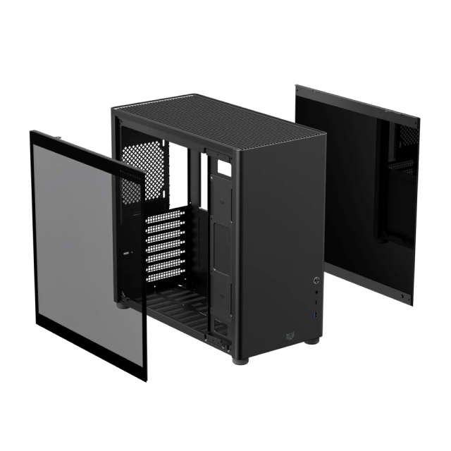 Gabinete Balam Rush Eris Jet GM985 | Media Torre | ATX / Micro-ATX / Mini-ITX | USB 3.0 | Cristal Templado | Negro | BR-935661