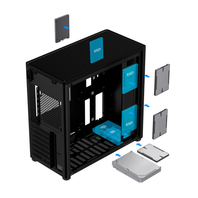 Gabinete Balam Rush Eris Jet GM985 | Media Torre | ATX / Micro-ATX / Mini-ITX | USB 3.0 | Cristal Templado | Negro | BR-935661