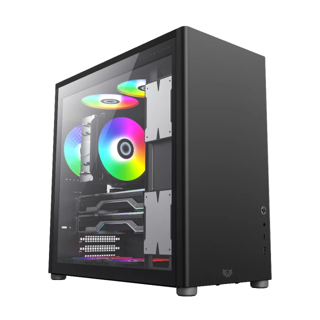 Gabinete Balam Rush Eris Jet GM985 | Media Torre | ATX / Micro-ATX / Mini-ITX | USB 3.0 | Cristal Templado | Negro | BR-935661