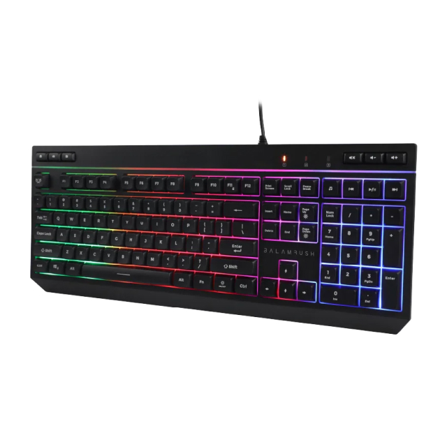 Kit de Teclado y Mouse Alámbrico Acteck Balam Rush Squad Master Plus KTM555 | Full Size | Botones Multimedia | Membrana | Sensor Óptico | Hasta 7200 DPI | Windows / Mac / iOS / Android | Español | RGB | Negro | BR-936286